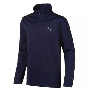Puma Boys Small Pullover 1/4 Zip Blue Drycell NWT